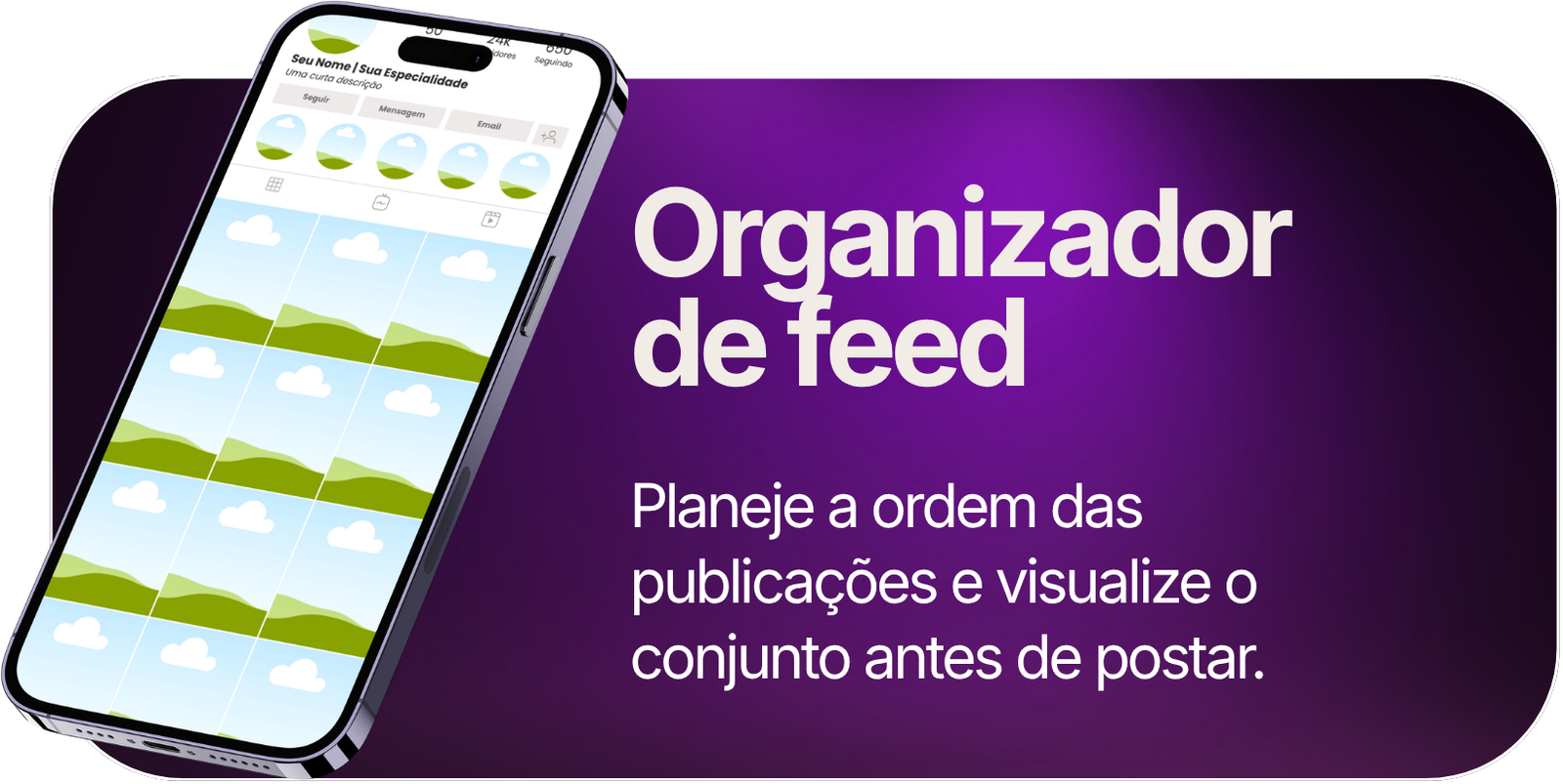 Organizador de feed editável no Canva